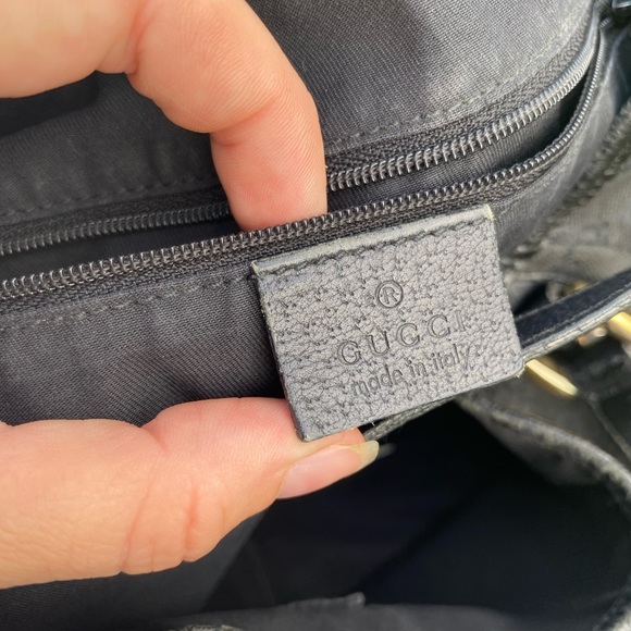 Authentic Gucci D-Ring GG logo tote black gold Y2K - Picture 11 of 13